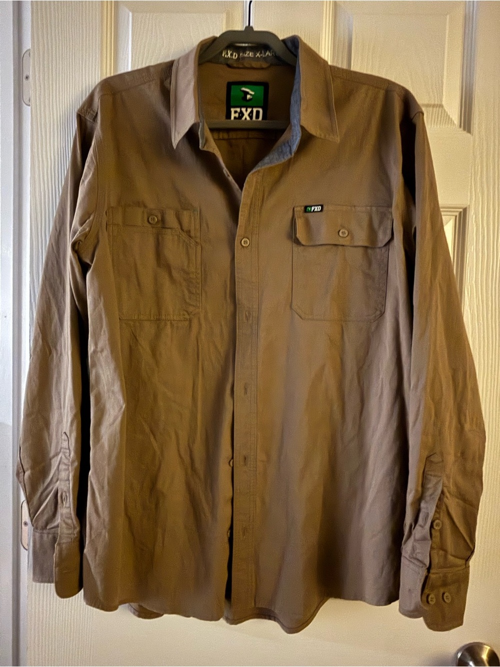 FXD Men's Khaki Brown Work Shirt Jacket - Long Sleeve Sz XL